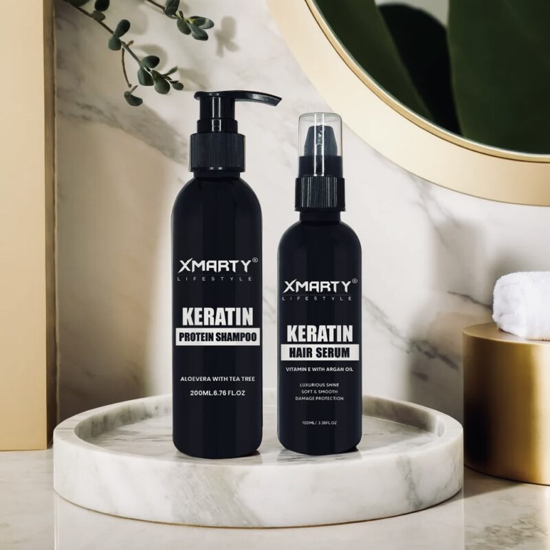 Keratin Protein Shampoo & Hair Serum Set – Strengthen, Repair, and Smooth Hair for a Silky, Healthy Shine - Image 4